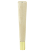 Nóżka bukowa prosta stożek 25 cm surowa, z nakładką mosiężną