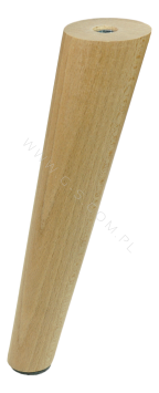 BEECH WOODEN LEG, CONE DESIGN, H - 250 MM, ANGLE, LACQUERED