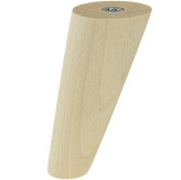 BEECH WOODEN LEG, CONE DESIGN, H - 150 MM, ANGLE, UNFINISHED