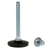 ADJUSTABLE FOOT M10 X 100 MM WITH INSERT NUT M10, ROUND BASE