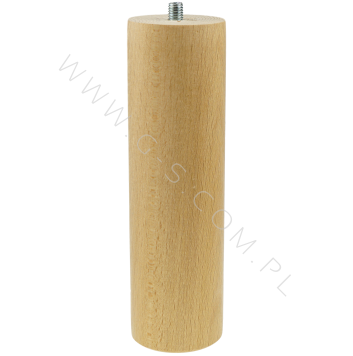 [17 CM] Holz Eiche Zylinder Möbelfüße 50 mm mit Gewindebolzen M8 x 7 mm