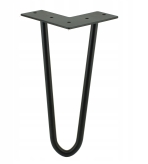 HAIRPIN LEG, H - 600 MM, HEAVY DUTY 12 MM, 2 RODS FOR FURNITURE, STEEL, BLACK COLOUR