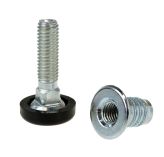 ADJUSTABLE FOOT M8 X 30 MM WITH INSERT NUT M8, ROUND BASE
