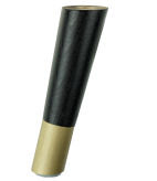 Nóżka bukowa skośna czarna stożek 15 cm z nakładką z mosiądzu
