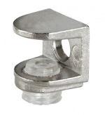 GLASS SHELF SUPPORT WITH A SCREW, NICKEL PLATED