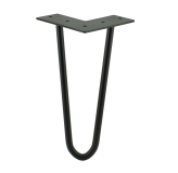 HAIRPIN LEG, H - 650 MM, HEAVY DUTY 12 MM, 2 RODS FOR FURNITURE, STEEL, BLACK COLOUR