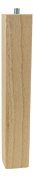 BEECH WOODEN LEG, SQUARE DESIGN, H - 200 MM, STRAIGHT, UNFINISHED, MOUNTING PLATE