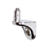 SHELF SUPPORT WITH A PIN L - 10 MM AND HOLE FOR EURO-SCREW, NICKEL PLATED