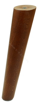 BEECH WOODEN LEG, CONE DESIGN, H - 250 MM, ANGLE, NUT LACQUERED