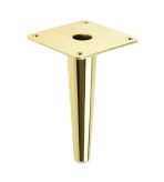 STEEL LEG, CONE DESIGN, STRAIGHT, H - 130 MM, MOUNTING PLATE, BRASS COLOUR